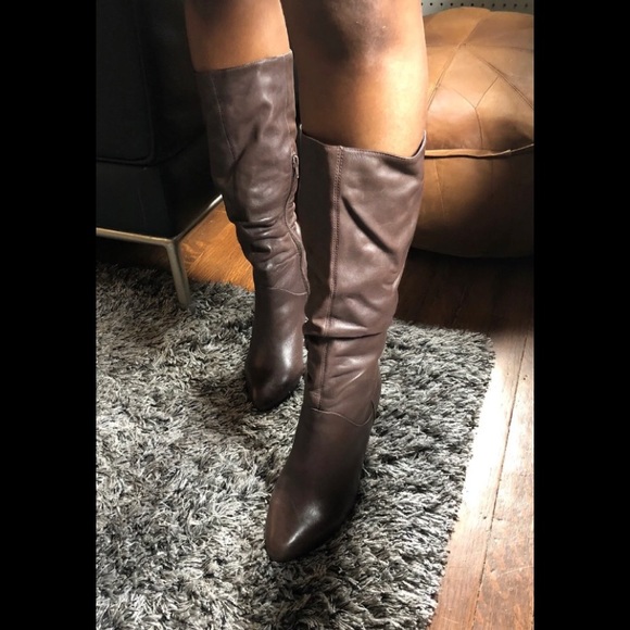 Steve Madden Shoes - Steve Madden Distressed Brown Leather Tall Knee Slouch Ruched Boots